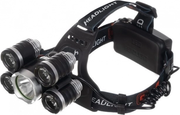 Galingas apšvietimas su 5× LED Cree T6