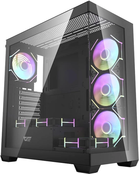 Darkflash DS900 PC Case, black, with 7 ARGB fans