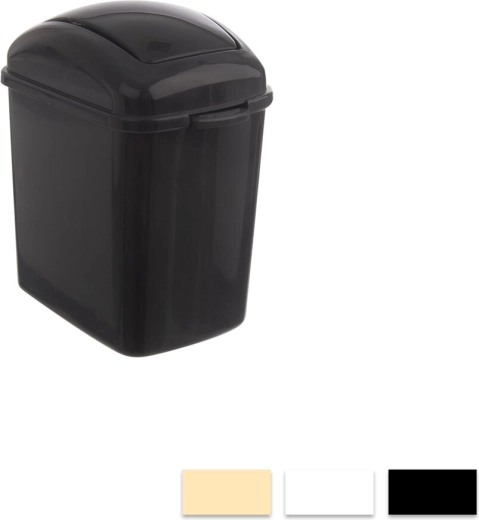 Mini square waste bin with swing lid 1.17 L (assorted colors)