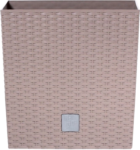 Rato Low Flowerpot mocca with rattan look and insert