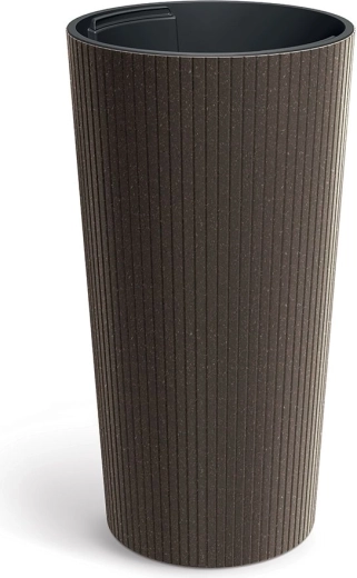Vazonas Lamia Slim Eco Wood 30 cm, kavos spalvos