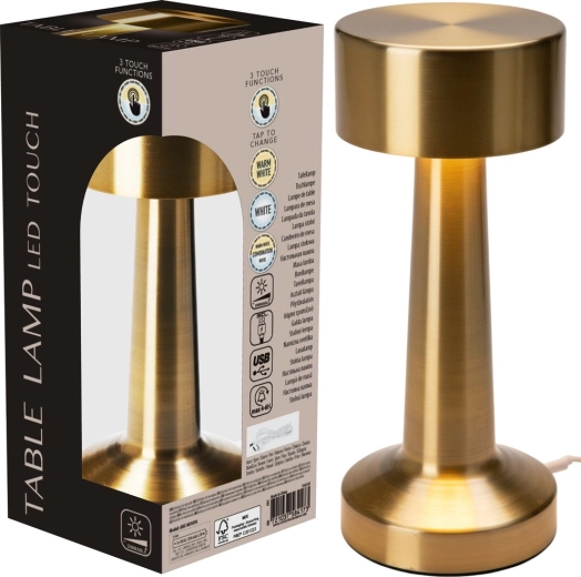 Stalinė LED lempa auksinės spalvos 21 cm