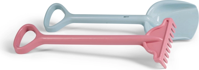 Androni perdirbtas smėlio rinkinys – kastuvas ir grėblys 56 cm, pastelinės spalvos