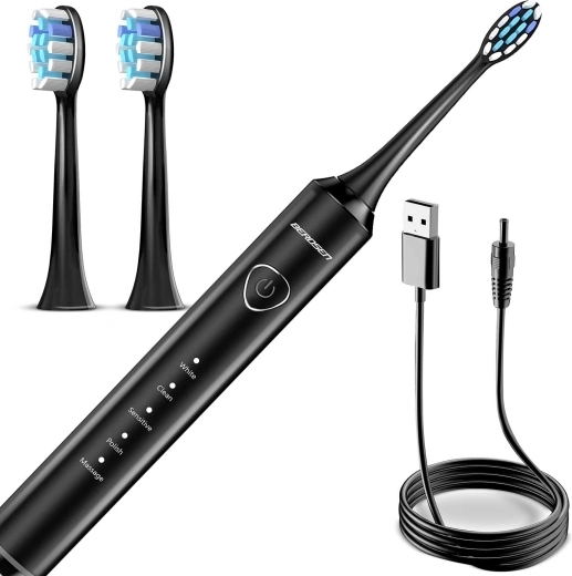 Pilnas komplektas su USB įkrovimu ir 2 galvutėmis
