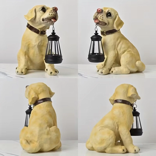 Solar Garden Lamp – Decorative Dog with LED Lantern