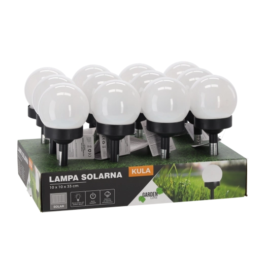 Saulės sodo lempa rutulys 10 × 10 × 33 cm
