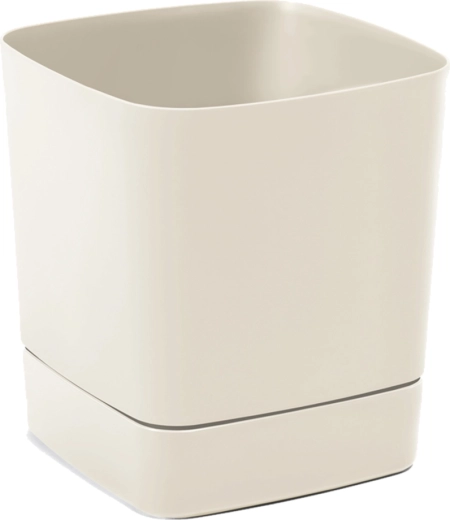 Clima Flowerpot with Saucer 190 × 190 mm beige made from recycled plastic