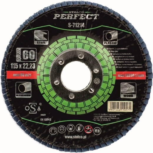 Flap disc 115 × 22.23 mm, grit 40, corundum STALCO