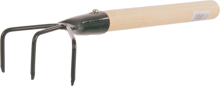 Professional garden hand cultivator with 3 tines and 27 cm handle
