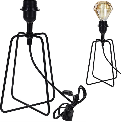 Metalinis stalinės lempos šviestuvas, juodas, 31 cm