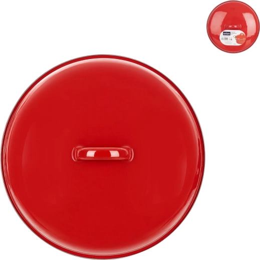 Emaliuotas dangtis Lem 21 cm, raudonas