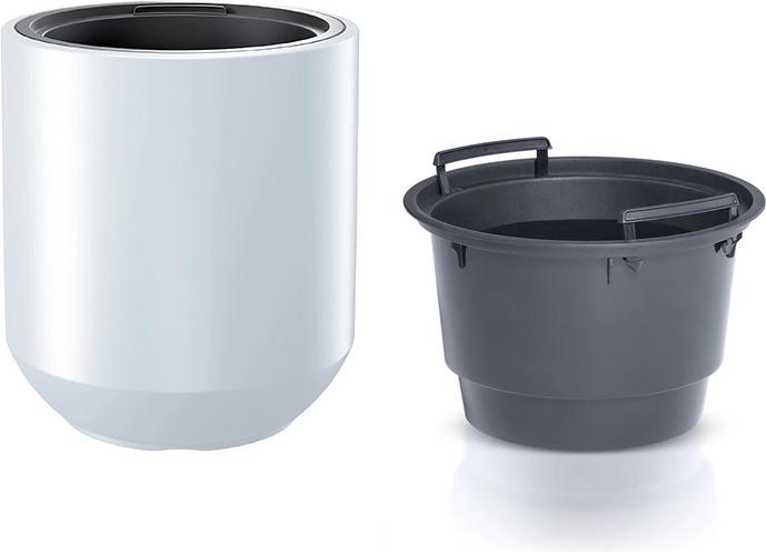 Plastic planter with insert, white, diameter 39 cm