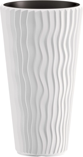 Prosperplast Sandy Slim white flower pot 30 cm