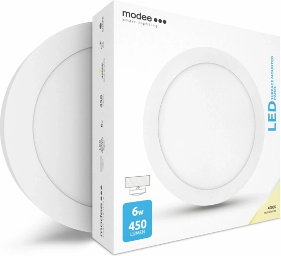 Apvalus LED panelis Modee Smart Lighting 6 W, paviršinis, neutrali balta