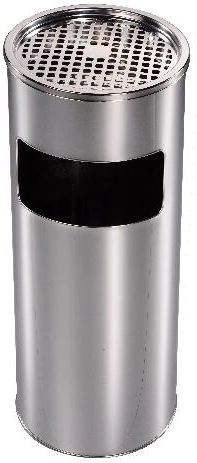 Waste bin with ashtray, galvanized, 59 × 24 cm