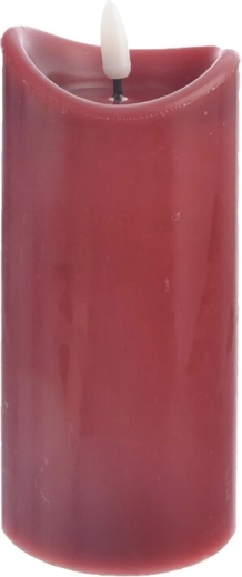 LED dekoratyvinė stulpelinė žvakė su laikmačiu, bordo, 15 cm