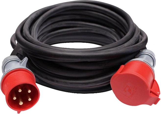 Solight extension cable with coupling 15 m, 1 socket, black