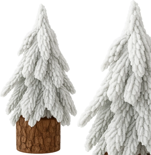 Decorative tabletop Christmas tree with snow effect 20 × 9 cm