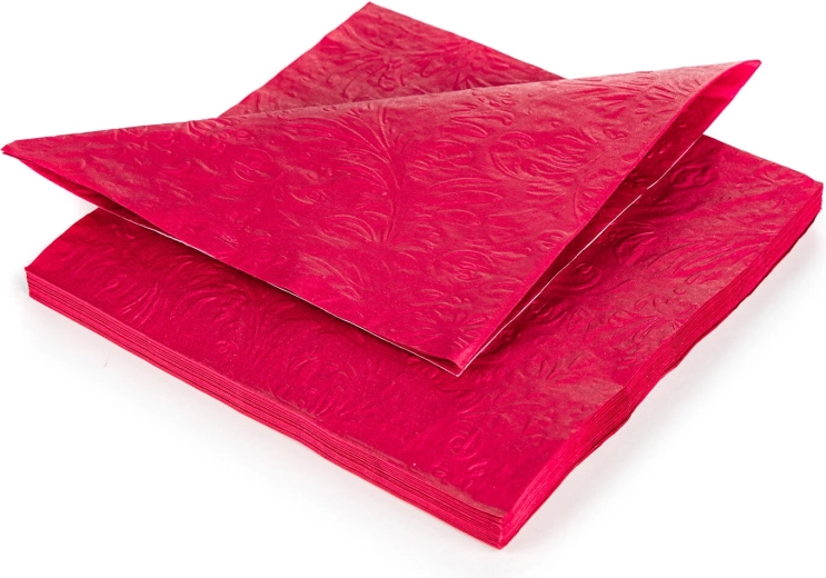 Popierinės servetėlės 33 × 33 cm, bordo, 3 sluoksnių, 20 vnt.