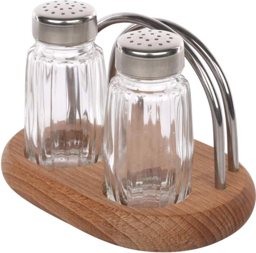 President Line seasoning set, 2 pcs with napkin holder stand