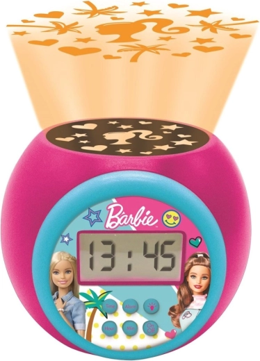 Žadintuvas su projektoriumi BARBIE ir naktine šviesa