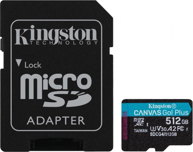 MicroSD Card 512 GB Canvas Go! Plus 200 MB/s A2 U3 V30 + Adapter
