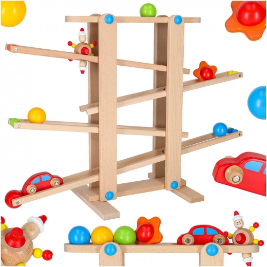 Medinis Montessori XXL rutuliukų trasos rinkinys
