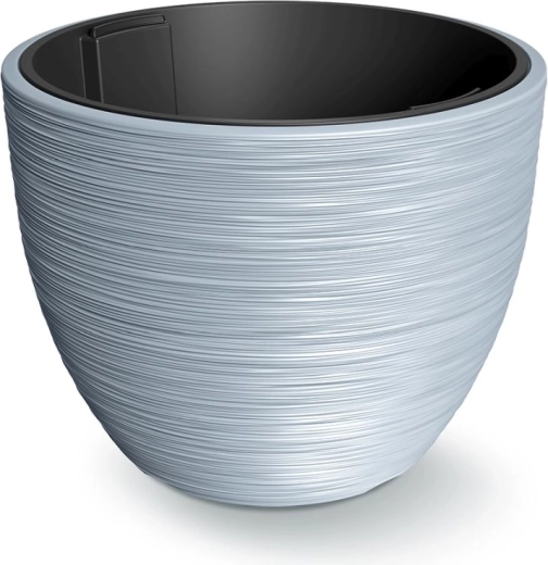 Furu planter with insert 56.9 cm – light grey plastic flower pot for indoor and outdoor use