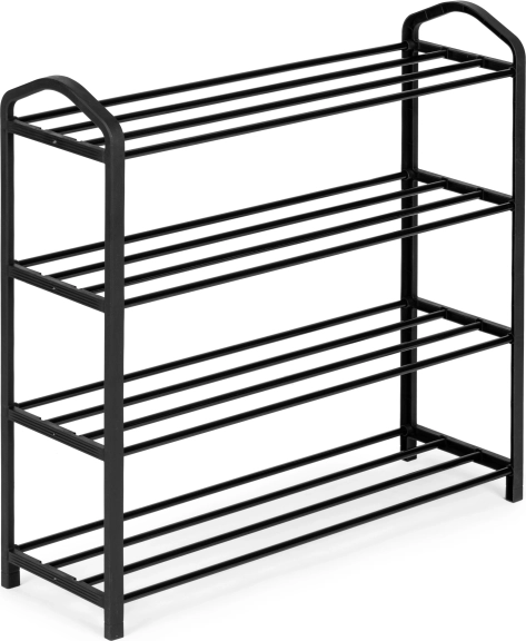 Metal shoe rack with four shelves