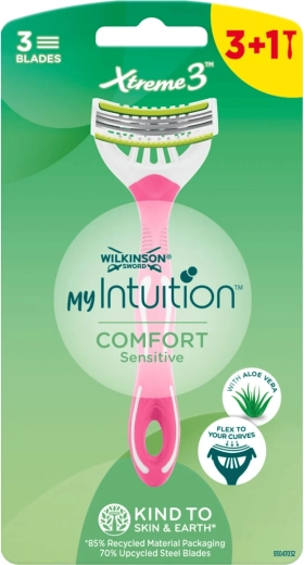 Wilkinson My Intuition Xtreme3 Comfort Sensitive vienkartinis moteriškas skutimosi skustuvas 3+1