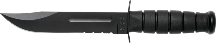 Kabar Full Size Black – taktinis kovinis peilis 18 cm su odiniu dėklu