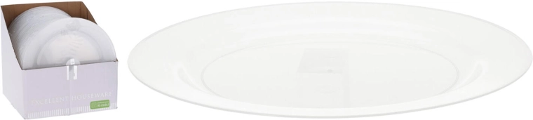Shallow plate 23 cm made of polypropylene, transparent, set of 4 pcs