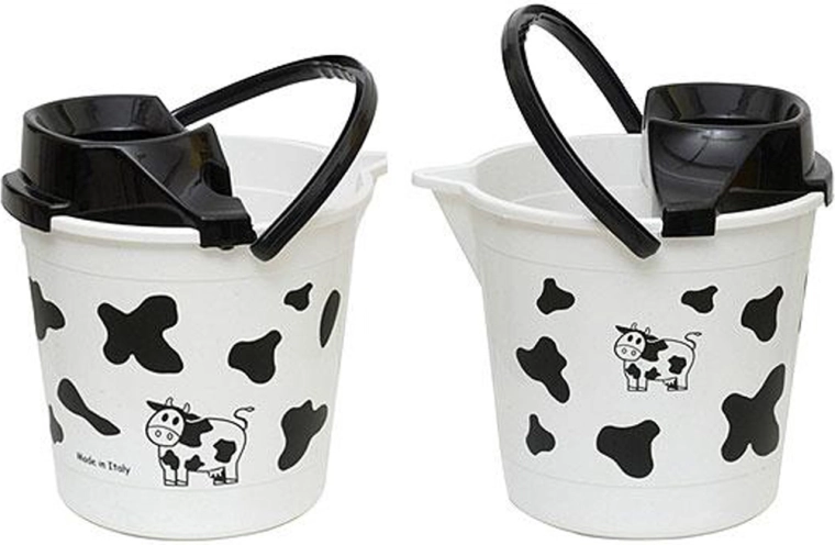 Plastic bucket with wringer 12 l with cow motif