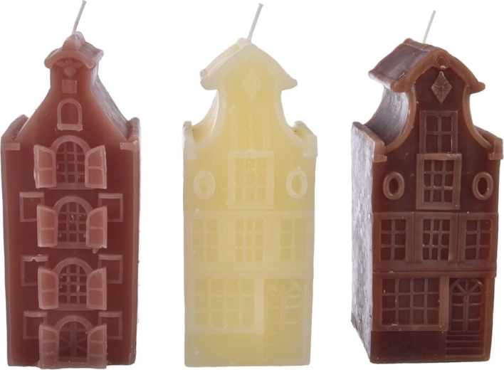 Christmas Decorative House-Shaped Candle 16 cm (3 variants)