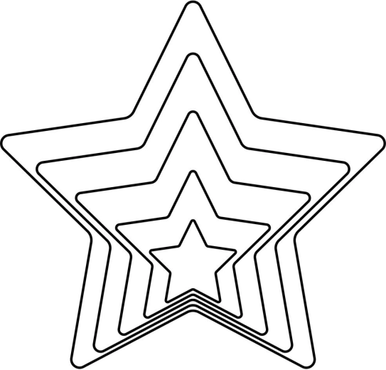 Nerūdijančio plieno sausainių formelių rinkinys „Žvaigždė“, 5 vnt. (1,5–7,5 cm)