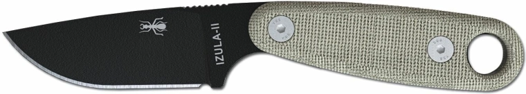 ESEE Izula II juodas kaklo peilis su micarta rankena ir dėklu