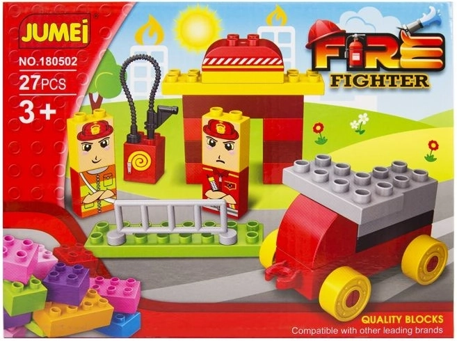 Jumei 3+ Building Set Fire Station – 27 pieces, 26 × 19 cm - 1 piece