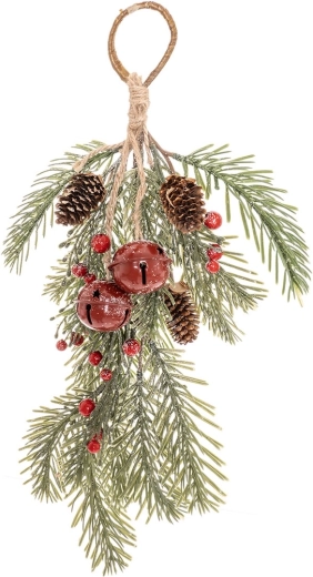 Traditional Christmas details: jingle bells and red accents