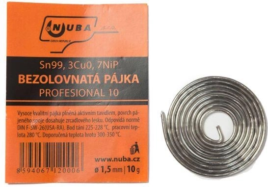 Tubular tin solder 1.5 mm, 10 g with active flux