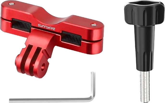 Sunnylife dviračio laikiklis po balneliu veiksmo kameroms (Action 5 Pro, Insta360 GO 3S, GoPro 13) – raudonas