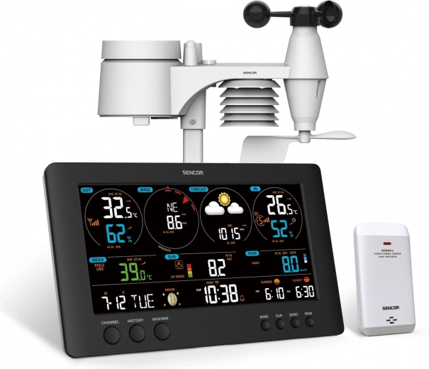 Professional Wi‑Fi weather station with large 21.4 cm LCD display