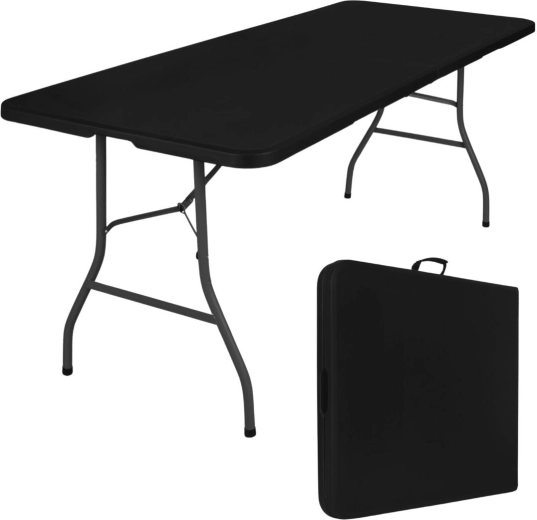 Folding garden catering table 180 cm black - 1 piece