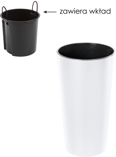 Lilia Flower Pot 14 cm with Insert – White