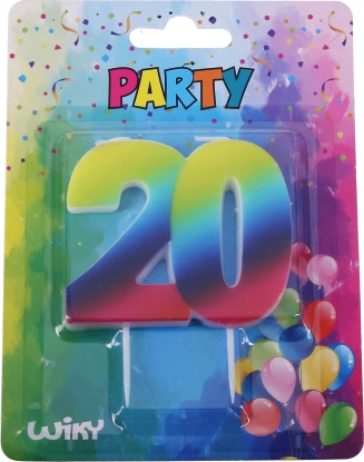 Vakarėlio žvakutė Vaivorykštė numeris 20