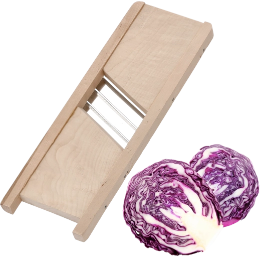 Medinė kopūstų tarkyklė 44 × 15 cm su 3 peiliais