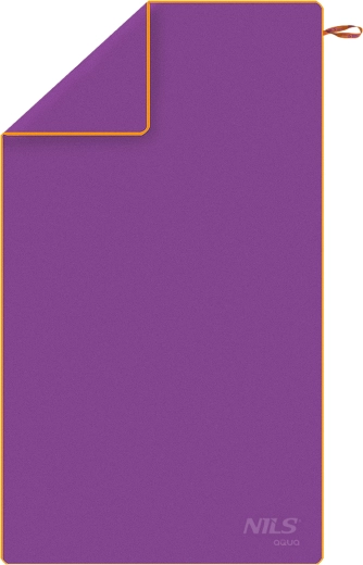 Greitai džiūstantis mikropluošto rankšluostis NILS aqua NAR12 violetinis–oranžinis 180 × 100 cm