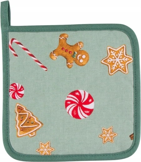Cotton kitchen pot holder and trivet 18 × 18 cm – cookie motif