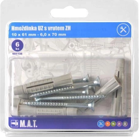 Knot anchor with screw, diameter 10 mm, set of 6 pcs