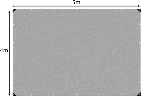 Didelis 4 × 5 m dydis ir universalus naudojimas
