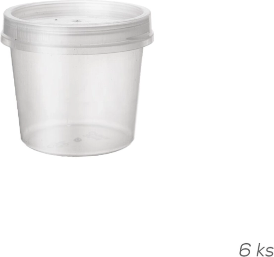 Plastikinių dėžučių su dangteliu rinkinys 50 ml (6 vnt.)